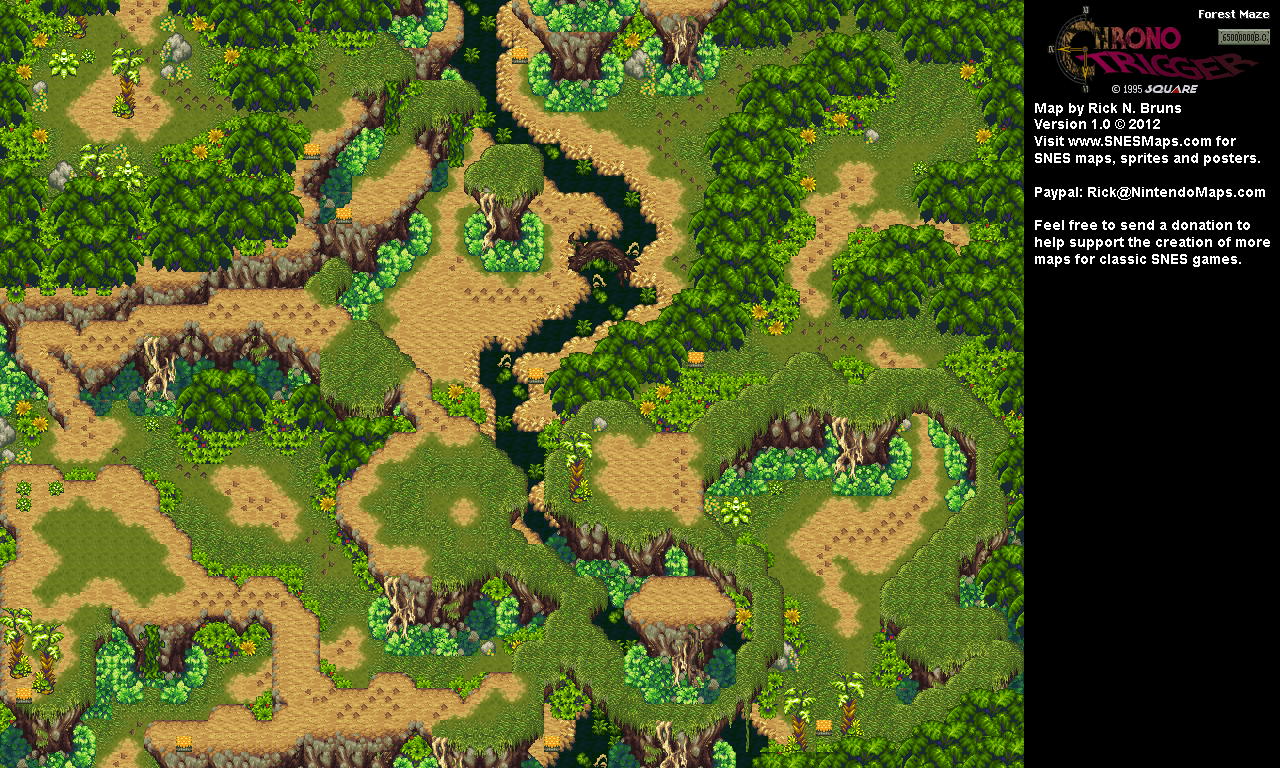 Chrono Trigger - Forest Maze (65,000,000 BC) Super Nintendo SNES Map BG