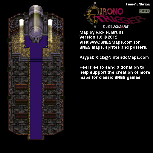 Chrono Trigger - Fiona's Shrine (1000 AD) Super Nintendo SNES Map BG