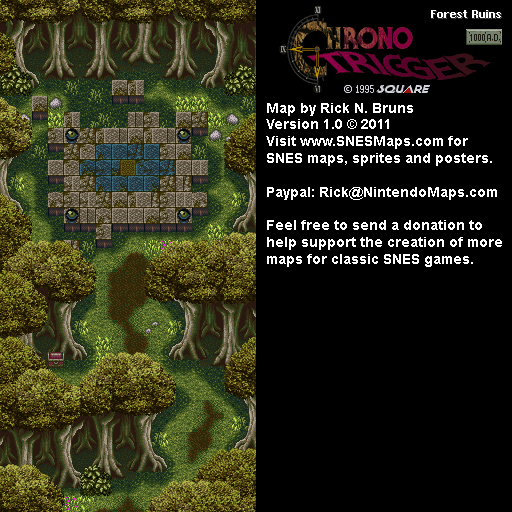 Chrono Trigger - Forest Ruins (1000 AD) Super Nintendo SNES Map BG