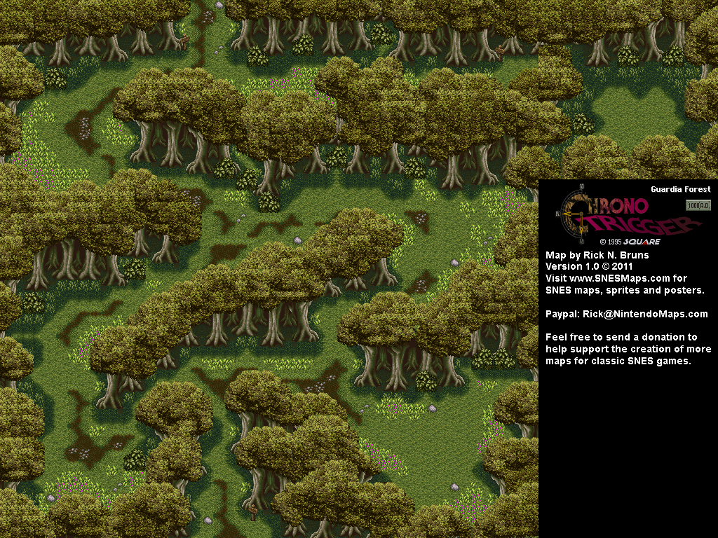 Chrono Trigger - Guardia Forest (1000 AD) Super Nintendo SNES Map BG