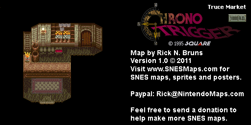 Chrono Trigger - Truce Market (1000 AD) Super Nintendo SNES Map BG