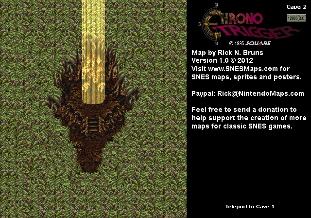 Chrono Trigger - Cave 2 (12,000 BC) Super Nintendo SNES Map