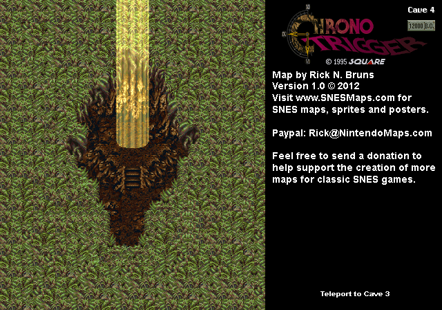 Chrono Trigger - Cave 4 (12,000 BC) Super Nintendo SNES Map