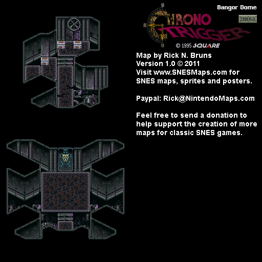 Chrono Trigger - Bangor Dome (2300 AD) Super Nintendo SNES Map BG