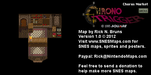 Chrono Trigger - Choras Market (600 AD) Super Nintendo SNES Map BG