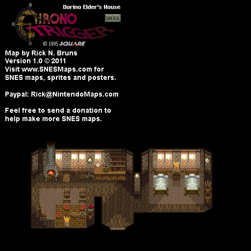 Chrono Trigger - Dorino Elder's House (600 AD) Super Nintendo SNES Map BG