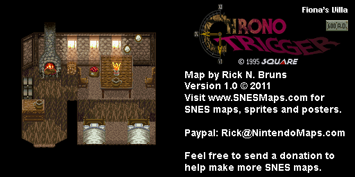 Chrono Trigger - Fiona's Villa (600 AD) Super Nintendo SNES Map BG