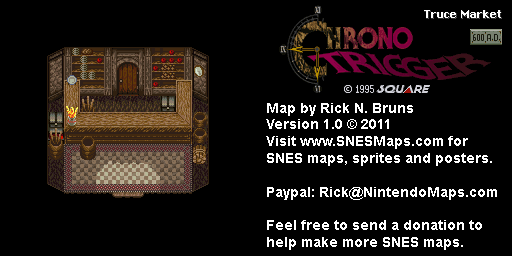 Chrono Trigger - Truce Market (600 AD) Super Nintendo SNES Map BG