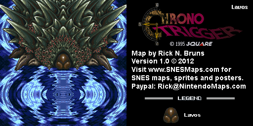 Chrono Trigger - Lavos Super Nintendo SNES Map