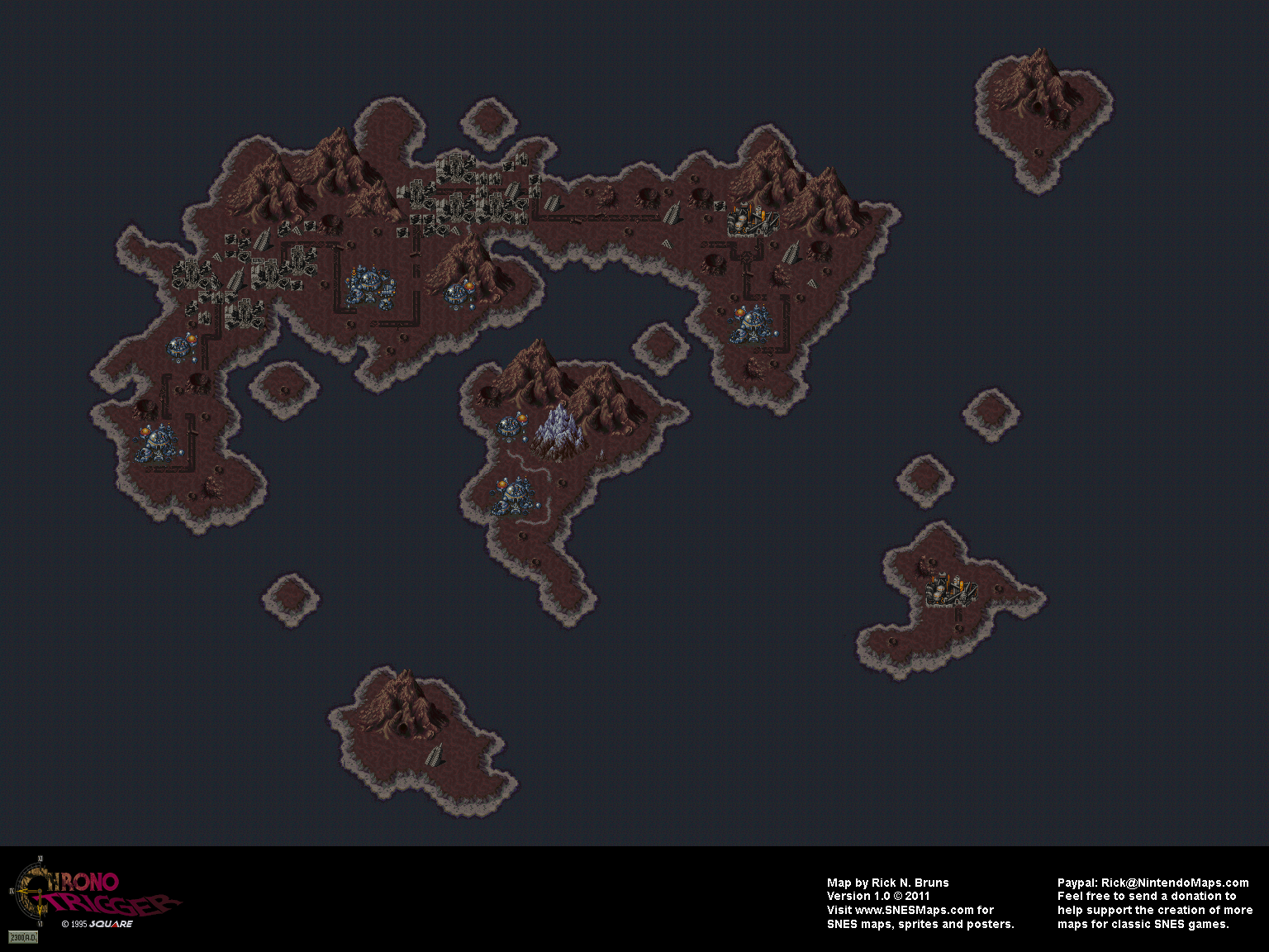 Chrono Trigger - Future (2300 AD) Overworld Super Nintendo SNES Map BG