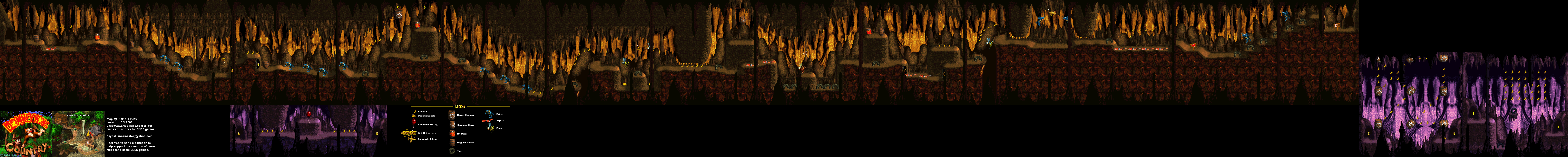 Donkey Kong Country - Level 3 - Reptile Rumble - Super Nintendo SNES Map - Foreground Included
