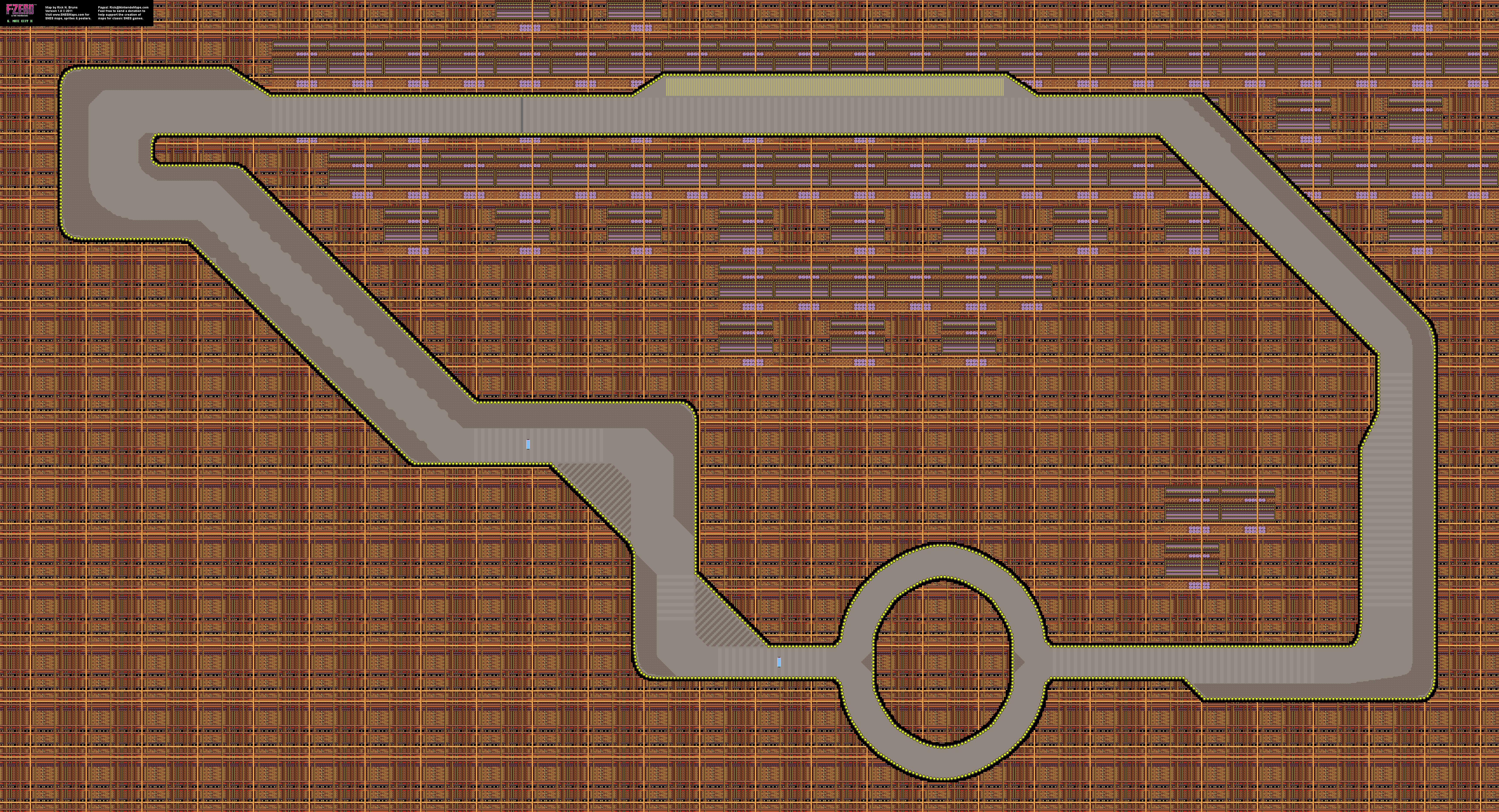 F-Zero - Mute City II Map - SNES Super Nintendo