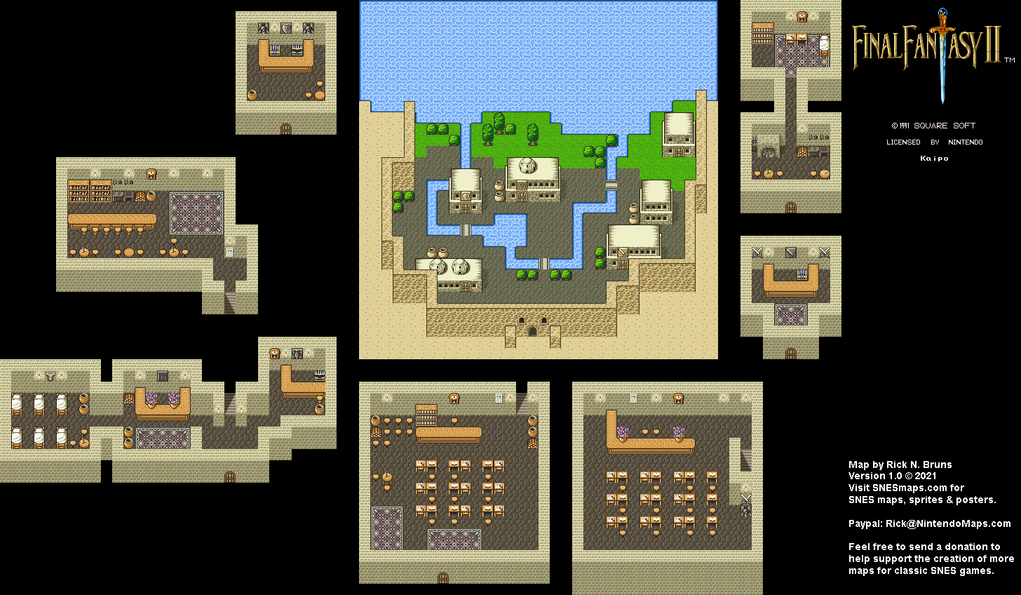 Final Fantasy II 2 (IV 4) - Kaipo Super Nintendo SNES Map BG