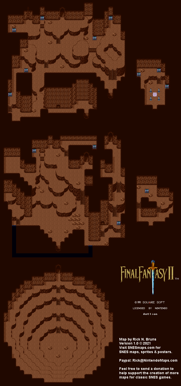 Final Fantasy II 2 (IV 4) - Antlion Super Nintendo SNES Map BG