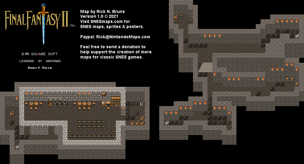 Final Fantasy II 2 (IV 4) - Dwarf Base Super Nintendo SNES Map BG