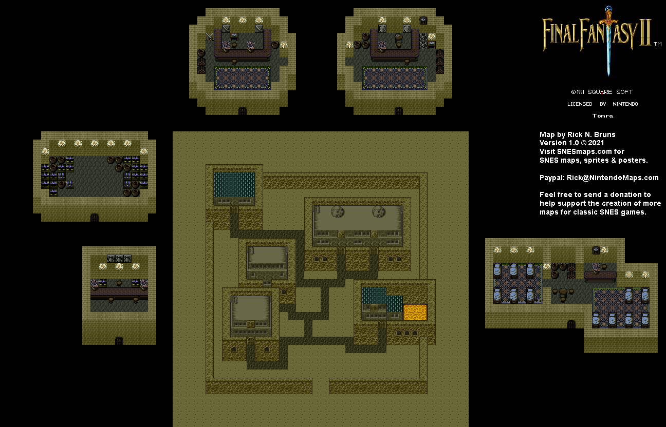 Final Fantasy II 2 (IV 4) - Tomra Super Nintendo SNES Map BG