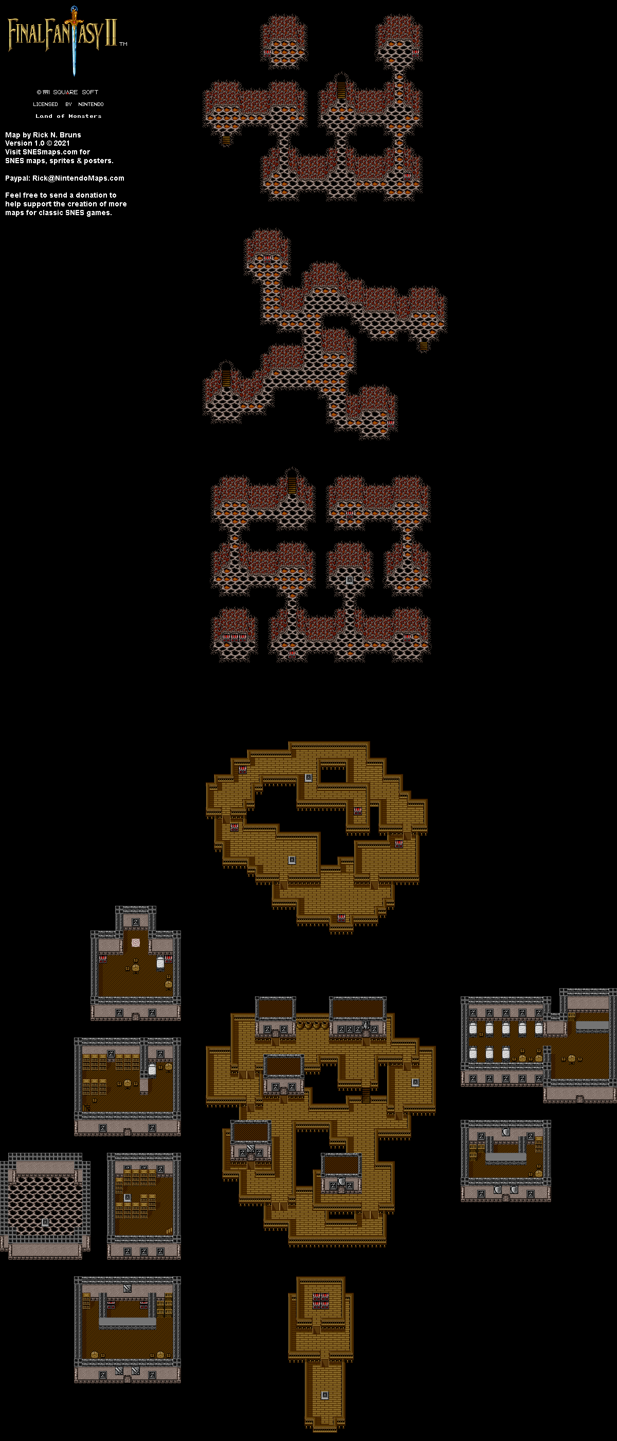 Final Fantasy II 2 (IV 4) - Land of Monsters Super Nintendo SNES Map BG