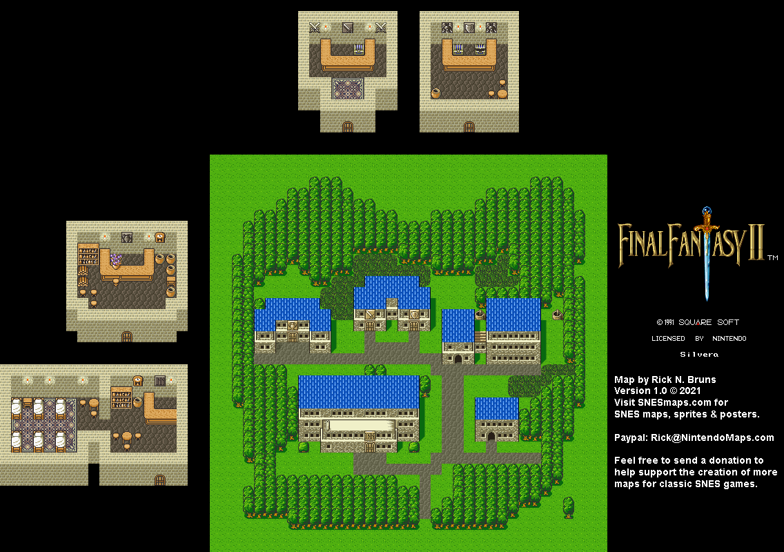 Final Fantasy II 2 (IV 4) - Silvera Super Nintendo SNES Map BG