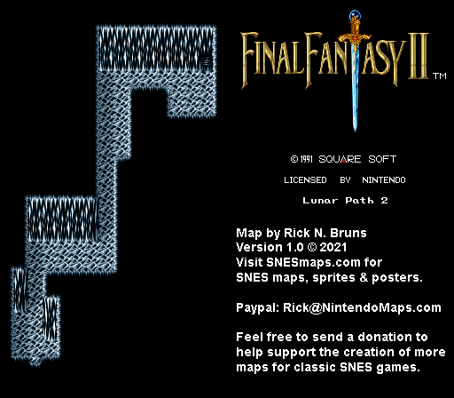 Final Fantasy II 2 (IV 4) - Lunar Path 2 Super Nintendo SNES Map BG