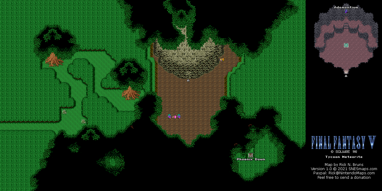 Final Fantasy V (5) - Tycoon Meteorite Super Famicom SFC Map