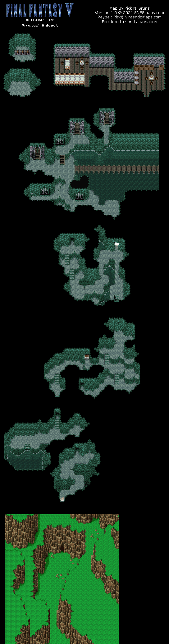 Final Fantasy V (5) - Pirates' Hideout Super Famicom SFC Map BG