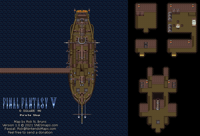 Final Fantasy V (5) - Pirate Ship Super Famicom SFC Map BG