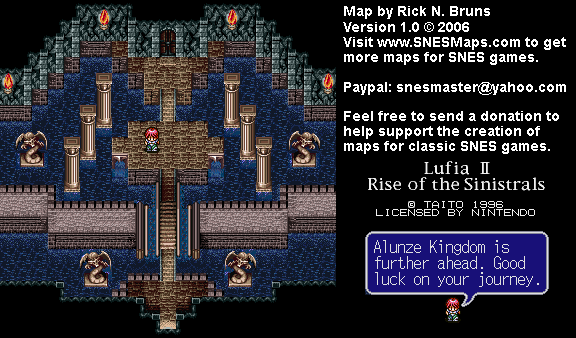 Lufia II - Shrine to Alanze Kingdom Map - SNES Super Nintendo