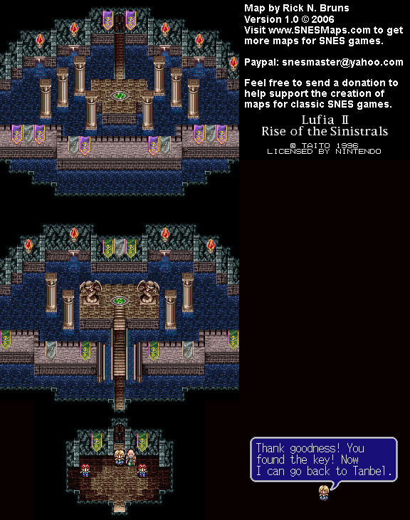 Lufia II - Anlunze North Shrine Map - SNES Super Nintendo