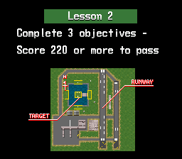 Pilotwings Lesson 2 Objectives Screen