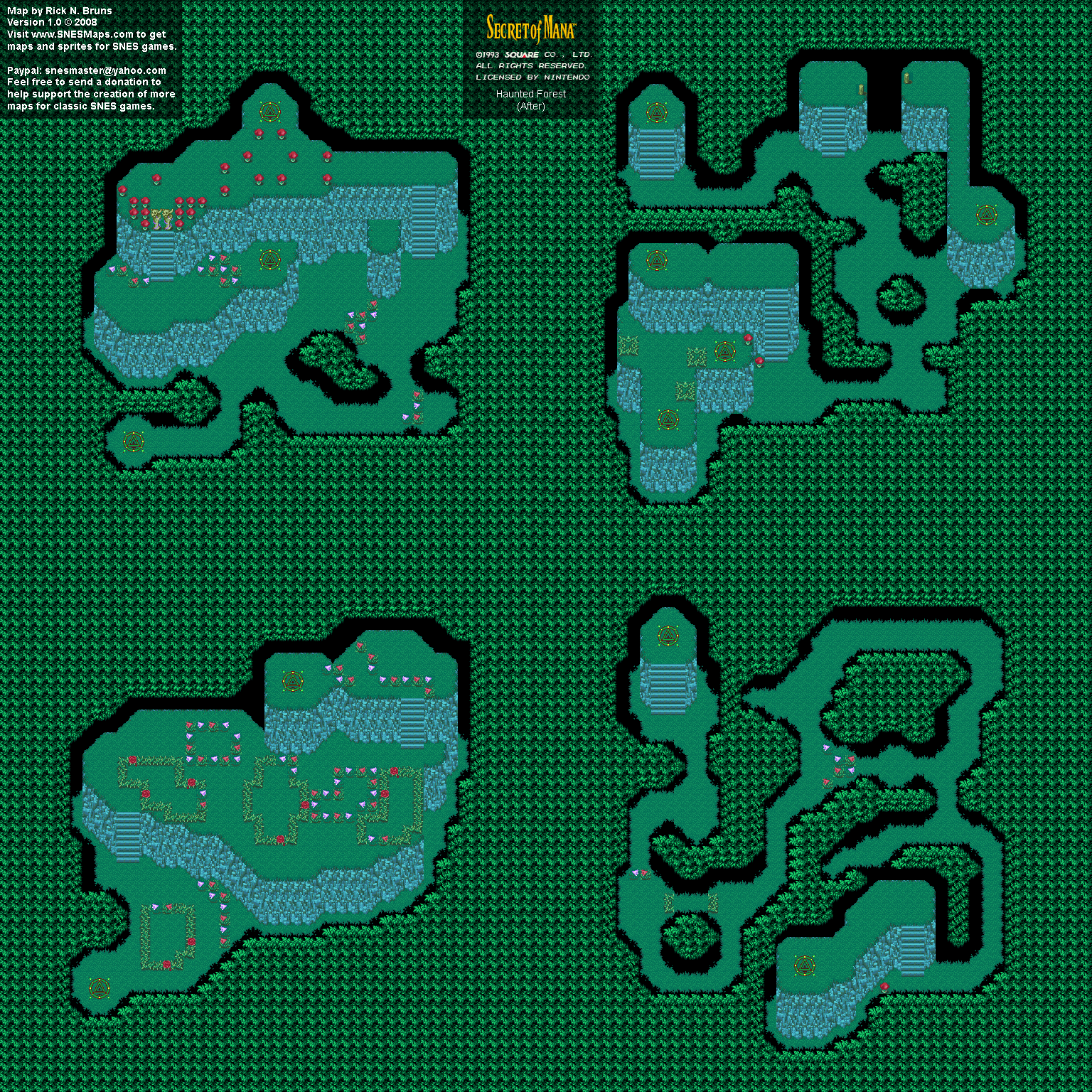 Secret of Mana - Haunted Forest (After) - Super Nintendo SNES Background Map