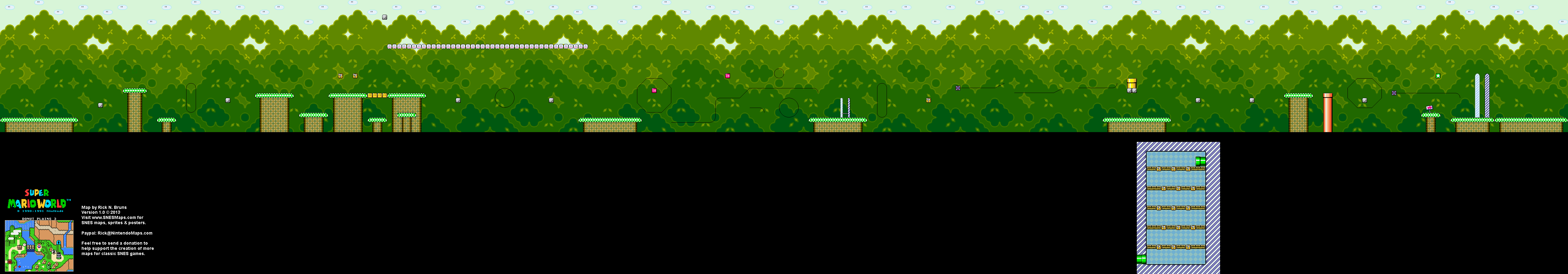 Super Mario World - Donut Plains 3 Super Nintendo SNES Map BG