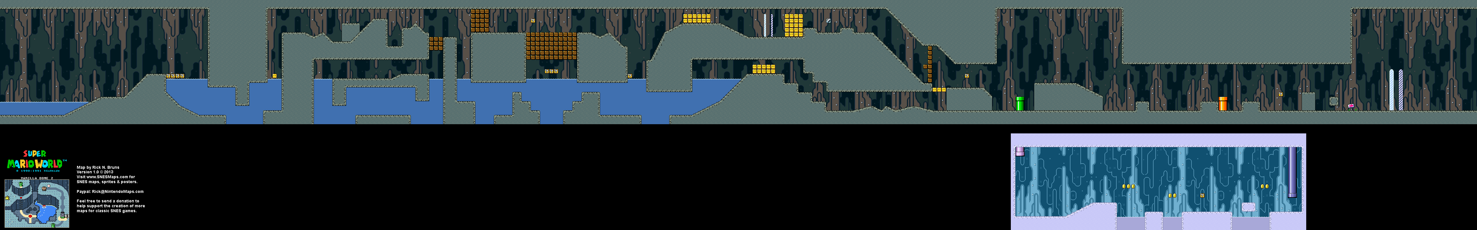 Super Mario World - Vanilla Dome 2 Super Nintendo SNES Map BG