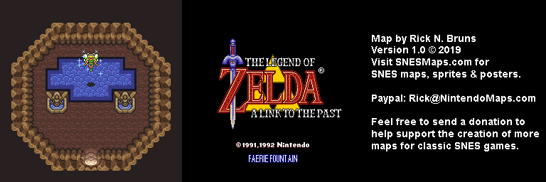 The Legend of Zelda: A Link to the Past - Faerie Fountain Map - SNES Super Nintendo