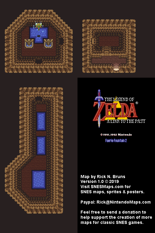 The Legend of Zelda: A Link to the Past - Faerie Fountain 2 Map - SNES Super Nintendo